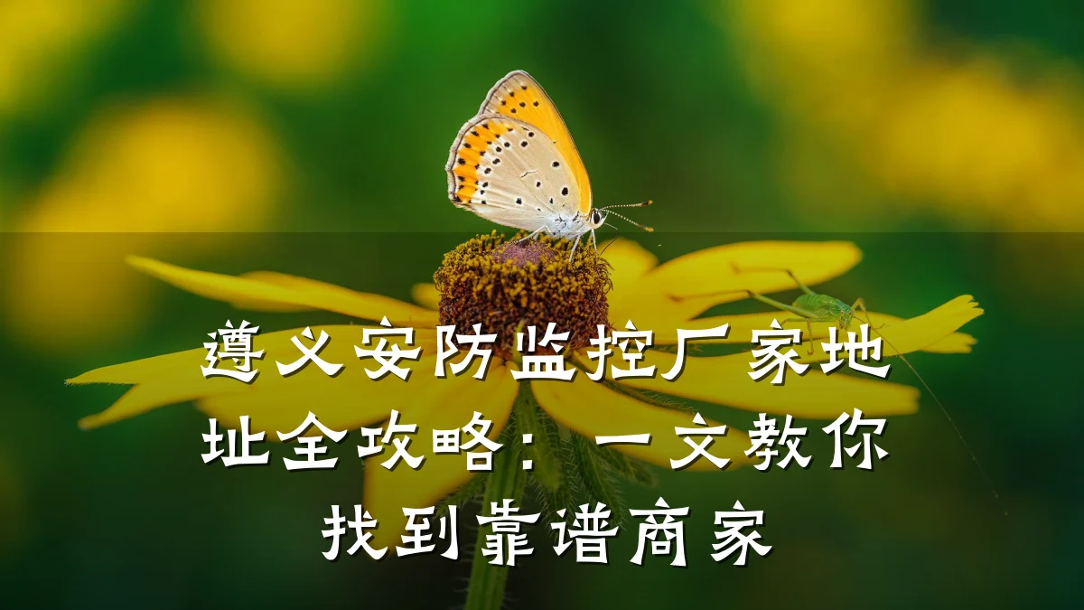 遵义安防监控厂家地址全攻略:一文教你找到靠谱商家