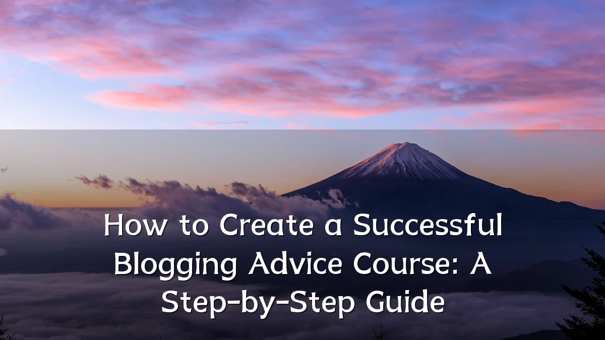 How to Create a Successful Blogging Advice Course: A Step-by-Step Guide